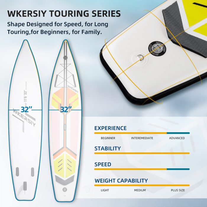 11ft6in Orange Wide Touring SUP | Extra-Length Comfort, Oversized Stability & Camera-Ready Design - Image 4