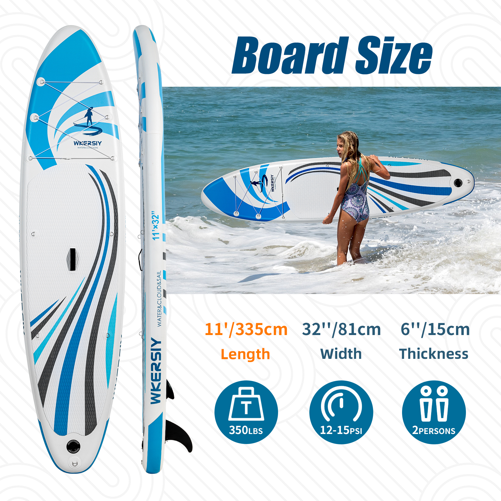 11ft Grey Wide All-Round SUP | Ultra-Durable Family Board for Yoga, Fishing & Multi-Person Adventures - Image 3