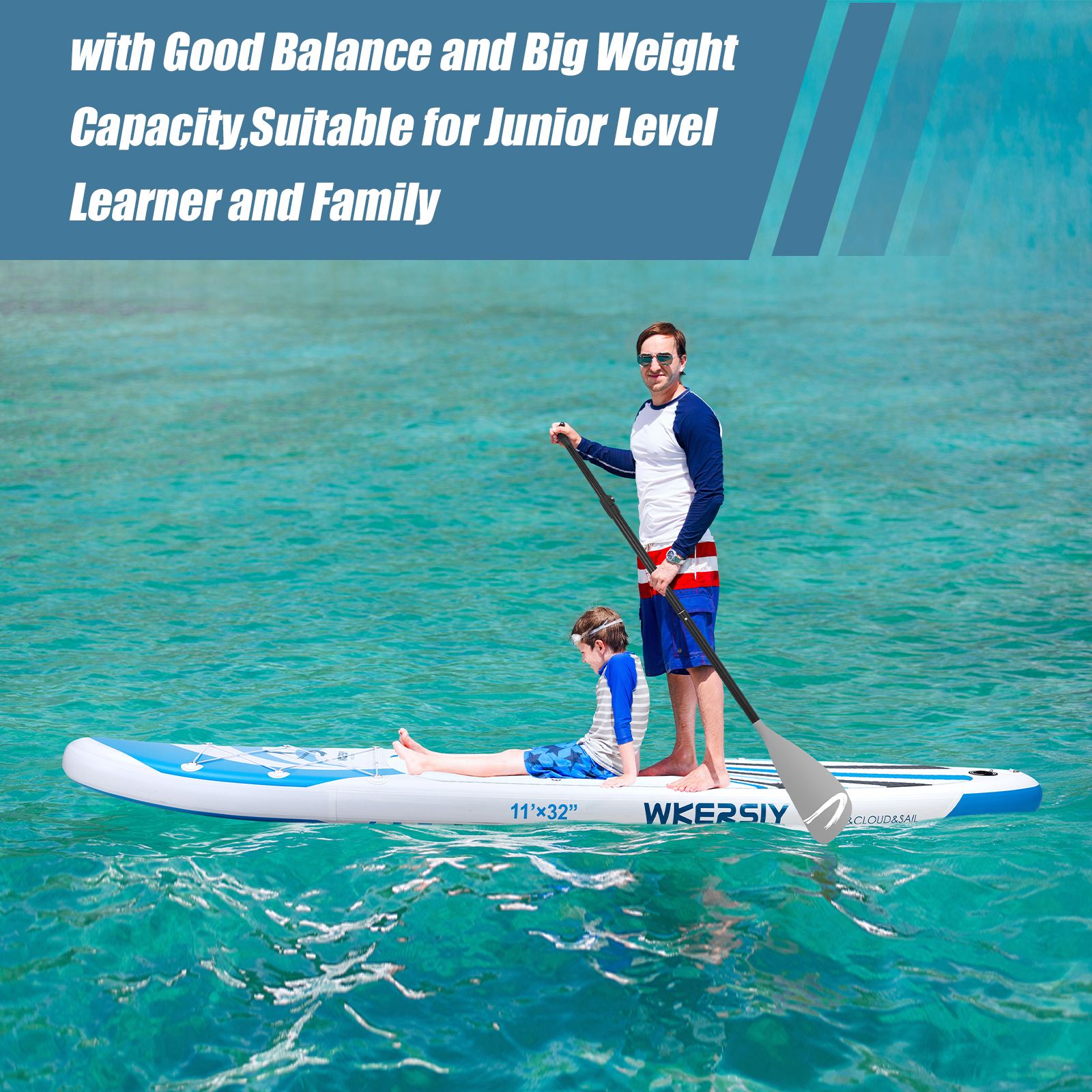 11ft Grey Wide All-Round SUP | Ultra-Durable Family Board for Yoga, Fishing & Multi-Person Adventures - Image 7