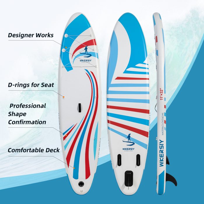 11ft Red Wide All-Round SUP | Ultra-Durable Inflatable Board for Family, Yoga & Fishing - Image 4