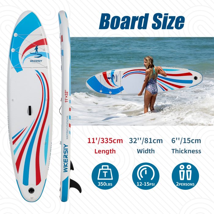 11ft Red Wide All-Round SUP | Ultra-Durable Inflatable Board for Family, Yoga & Fishing - Image 3
