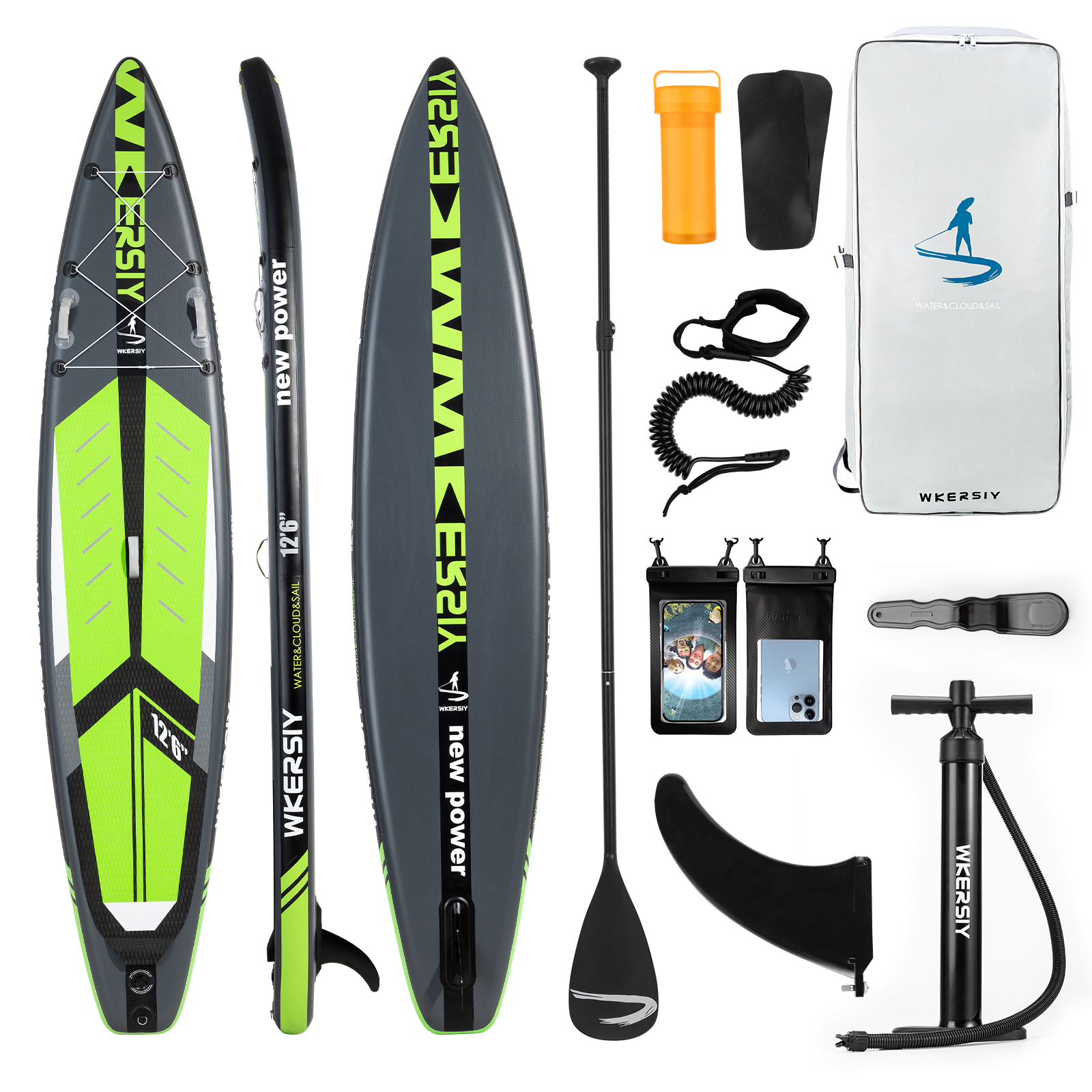 12ft6in Green Racing SUP | High-Speed Design, Pro Performance & Long-Distance Cruising - Image 2