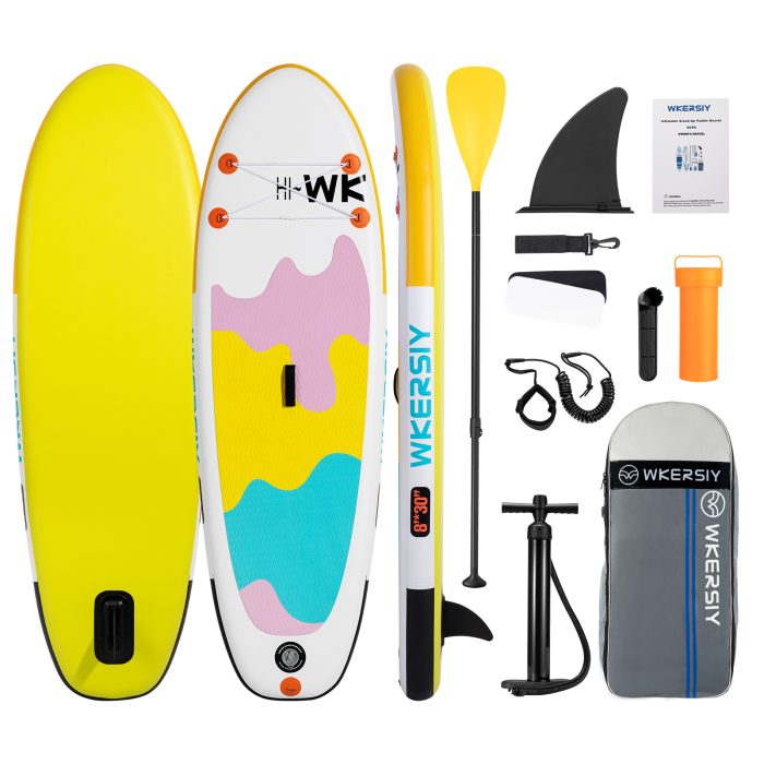 8ft Yellow Youth SUP | Kids Paddle Board with Ultra-Stable Design & Lightweight Portability - Image 2