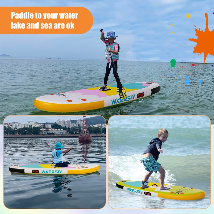 8ft Yellow Youth SUP | Kids Paddle Board with Ultra-Stable Design & Lightweight Portability - Image 6