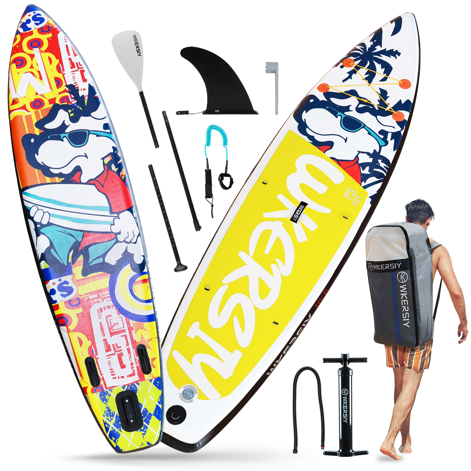 10ft6in Dog Design SUP | Multi-Functional Paddle Board for Yoga & Fishing – WKersiy - Image 2