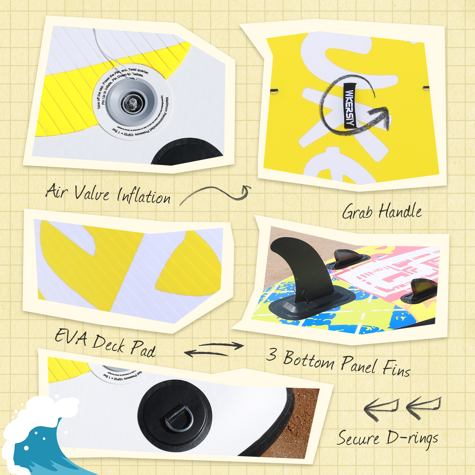 10ft6in Dog Design SUP | Multi-Functional Paddle Board for Yoga & Fishing – WKersiy - Image 5