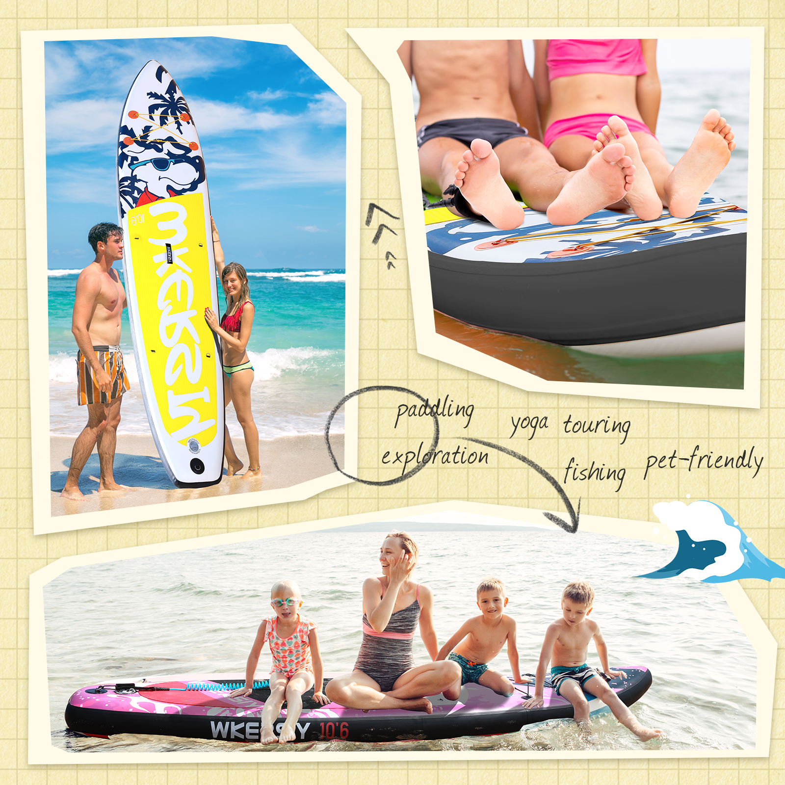 10ft6in Dog Design SUP | Multi-Functional Paddle Board for Yoga & Fishing – WKersiy - Image 6