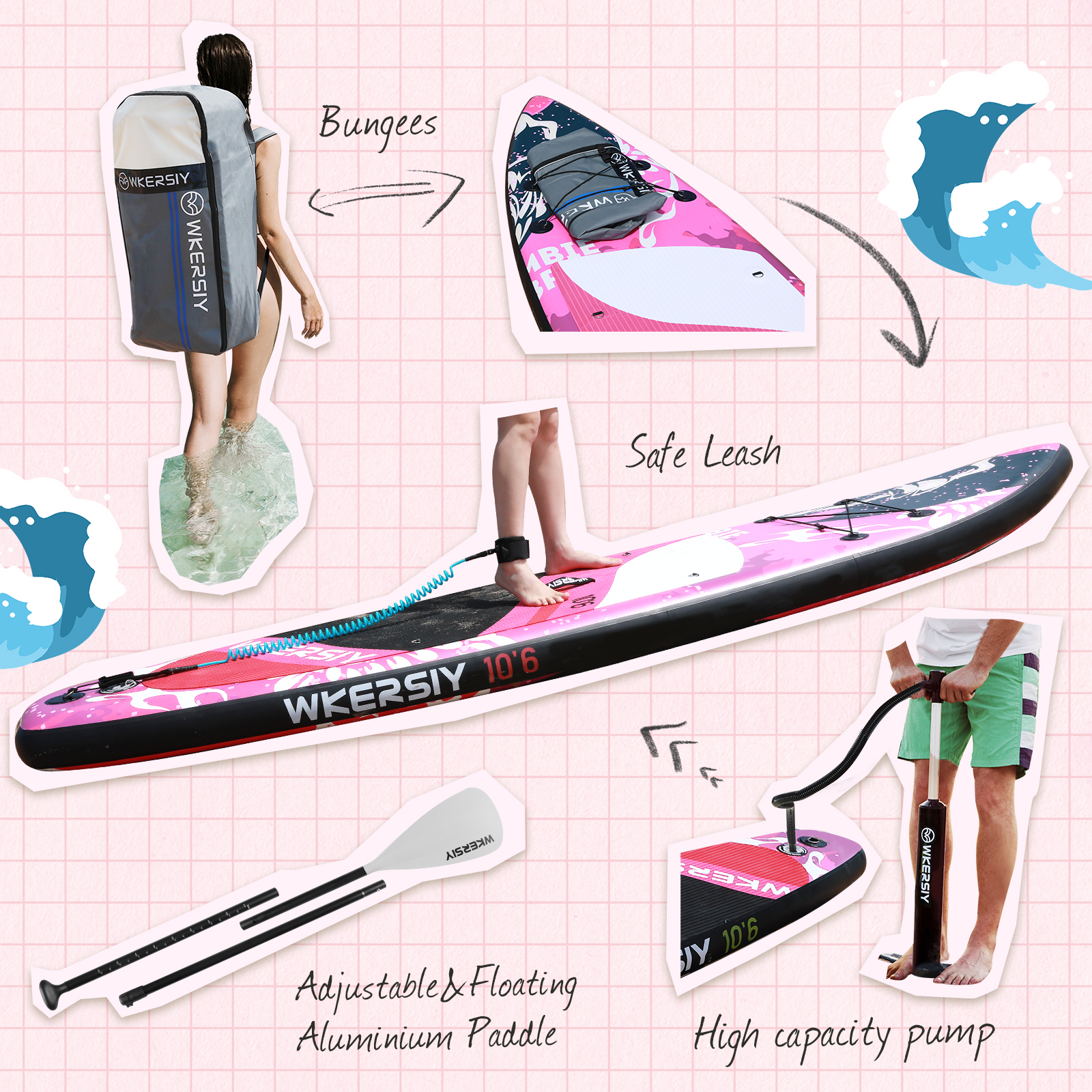 10ft6in Skeleton SUP | Multi-Functional Paddle Board for Yoga & Adventure – WKersiy - Image 4