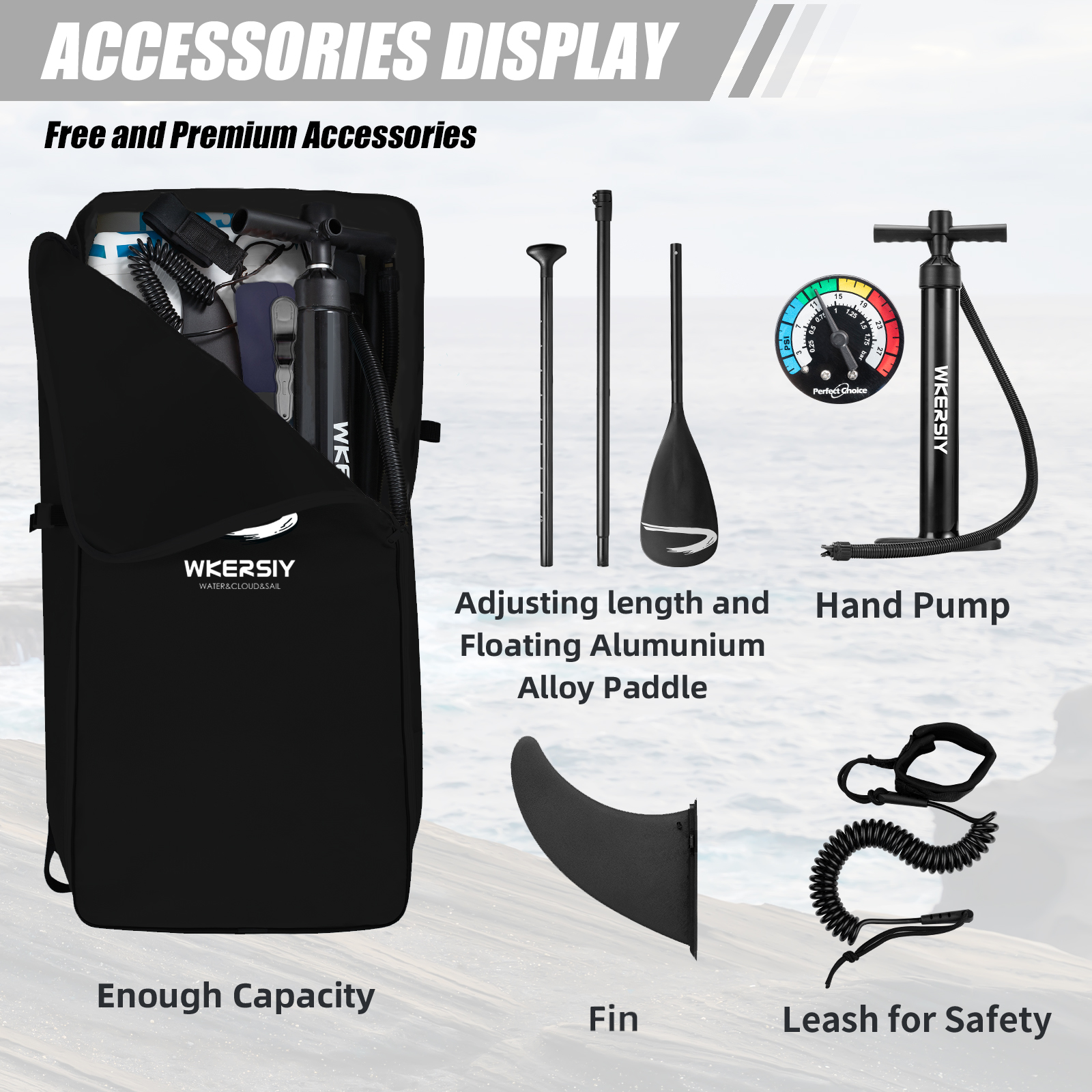 11ft Grey Inflatable SUP Board | All-Water Performance Series, Neutral-Tone Versatility & Pro-Grade Durability - Image 4