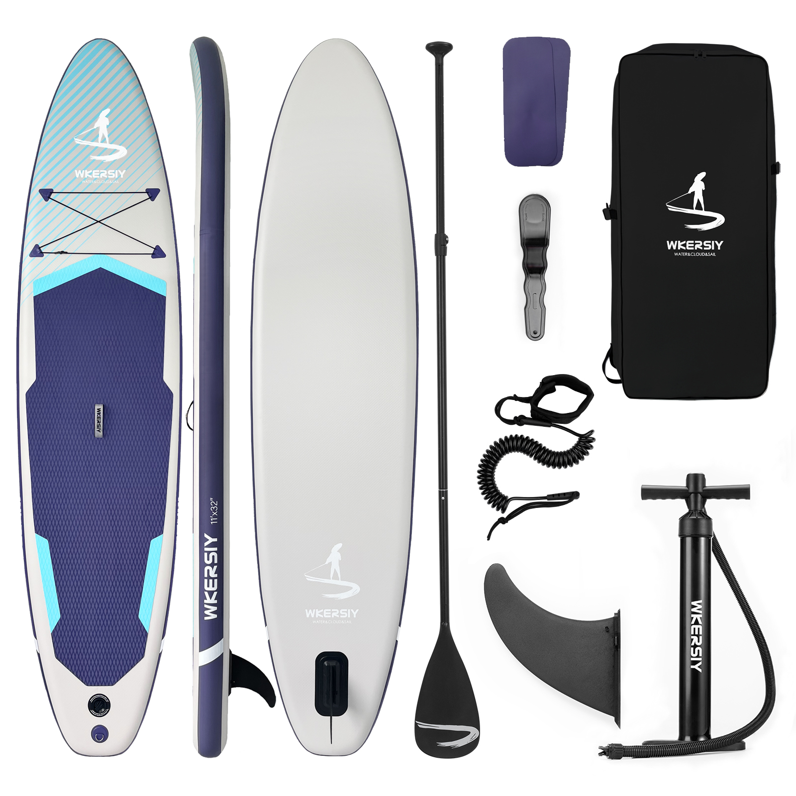 11ft Grey Inflatable SUP Board | All-Water Performance