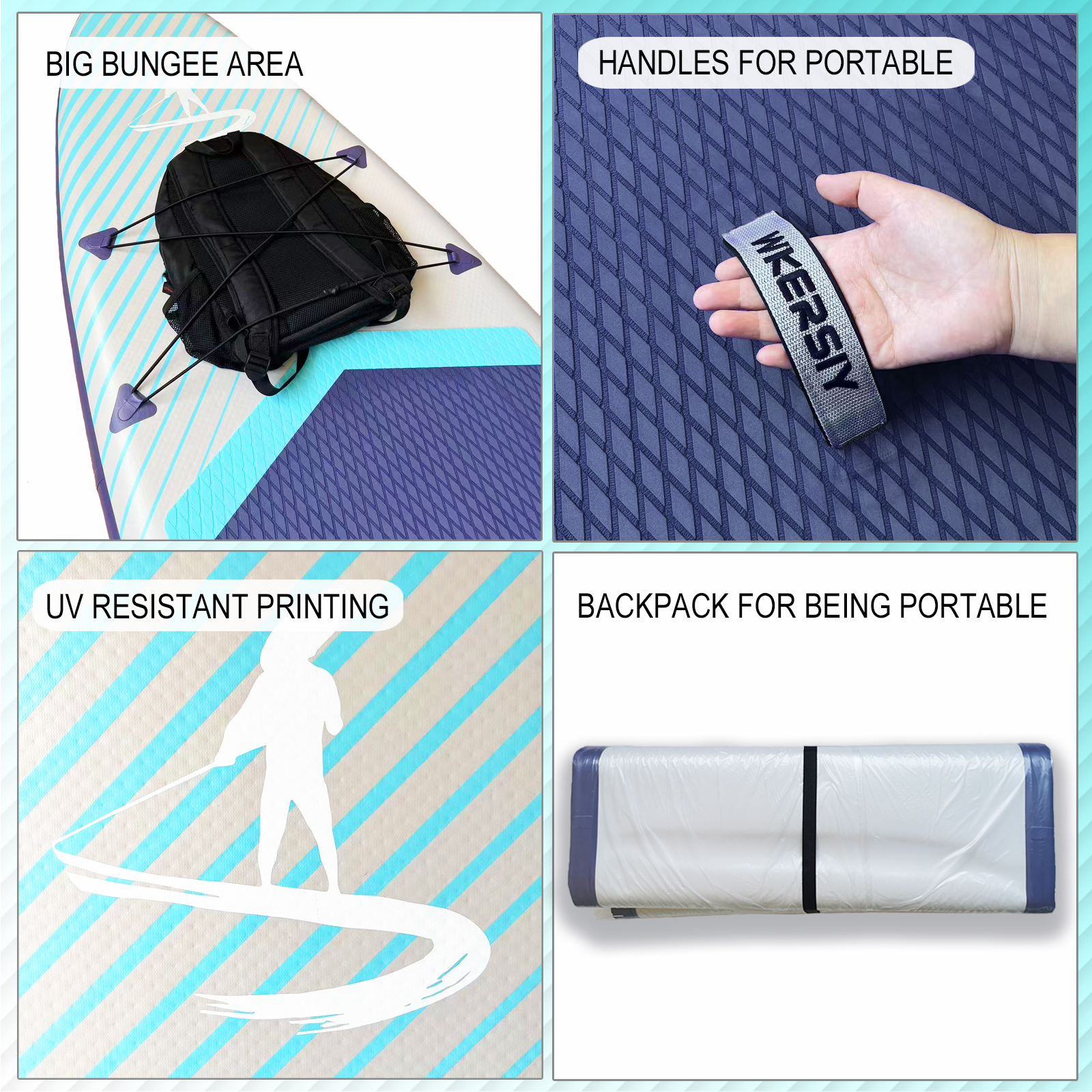 11ft Grey Inflatable SUP Board | All-Water Performance Series, Neutral-Tone Versatility & Pro-Grade Durability - Image 5